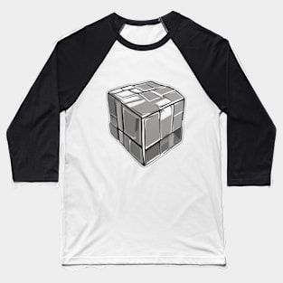 Rubic Cube Grey Shadow Silhouette Anime Style Collection No. 383 Baseball T-Shirt